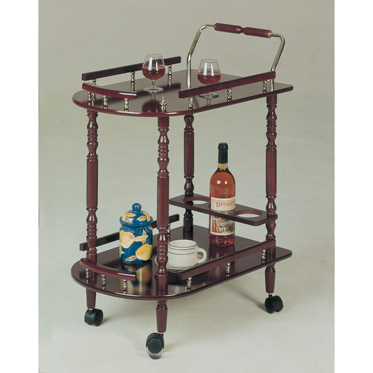 Coaster Furniture Palmer 3512 2-tier Rectangular Wood Bar Cart - Merlot IMAGE 1
