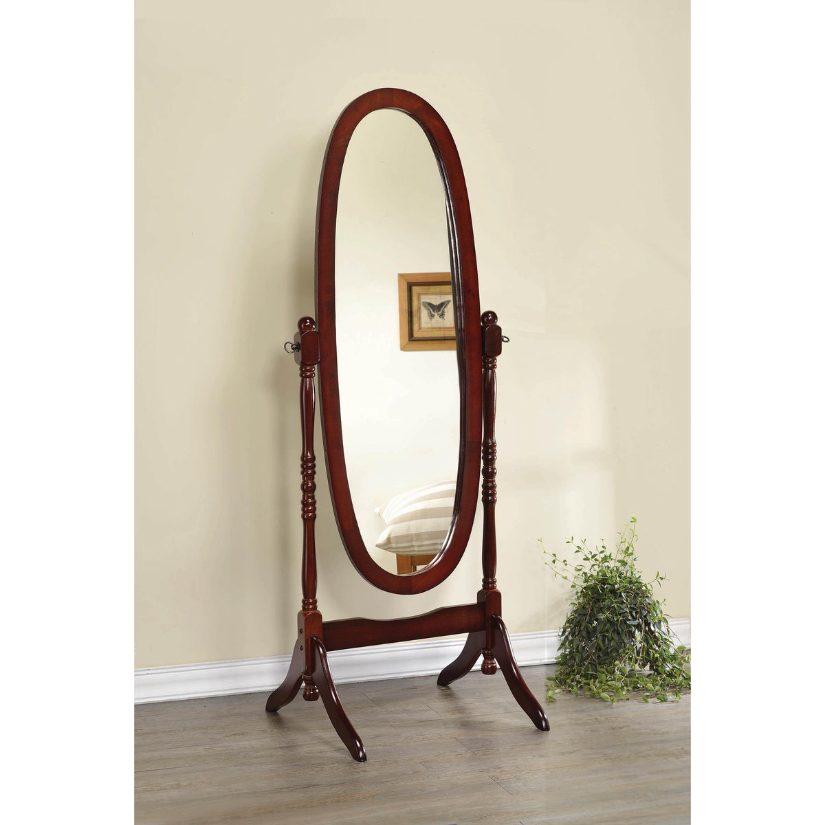 Coaster Furniture Foyet 3101 Wood Adjustable Full Length Cheval Mirror - Merlot IMAGE 2