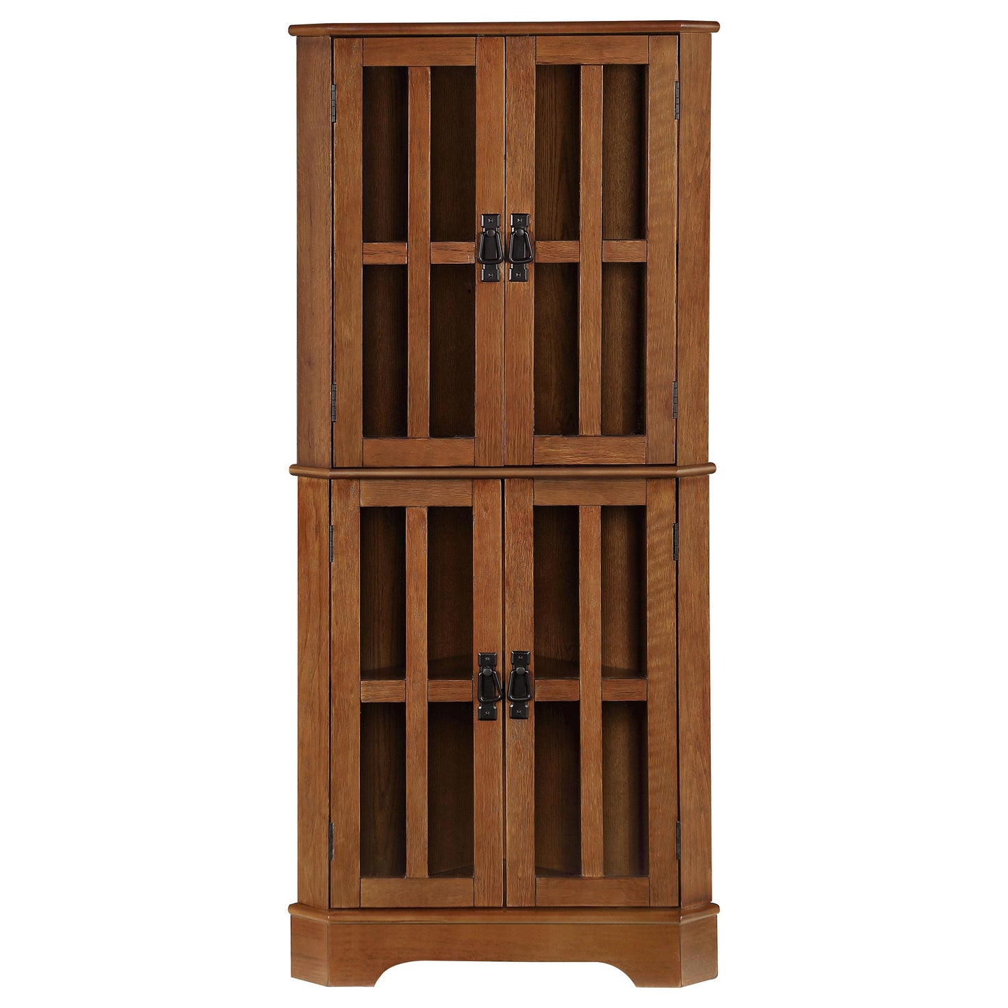 Coaster Furniture Coreosis 950185 4-door Wood Corner Curio Cabinet - Golden Brown IMAGE 2