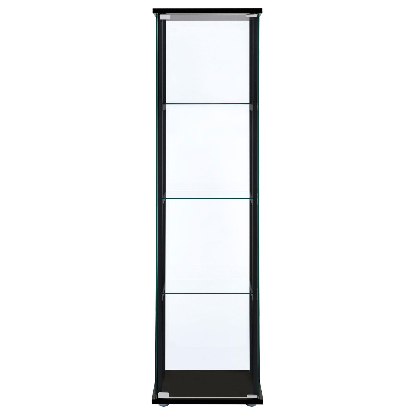Coaster Furniture Cyclamen 950171 4-shelf Clear Glass Curio Display Cabinet - Black IMAGE 2