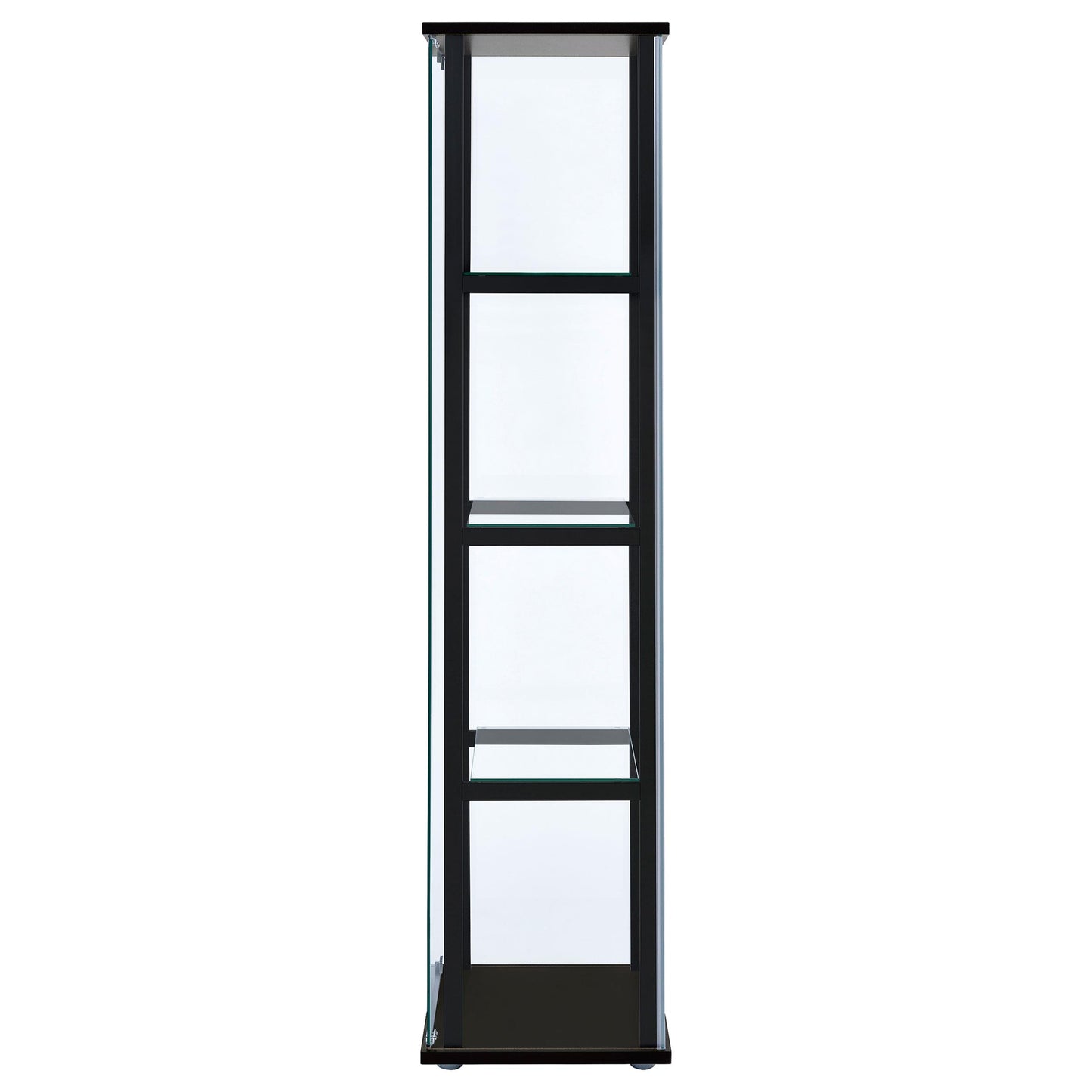 Coaster Furniture Cyclamen 950171 4-shelf Clear Glass Curio Display Cabinet - Black IMAGE 4