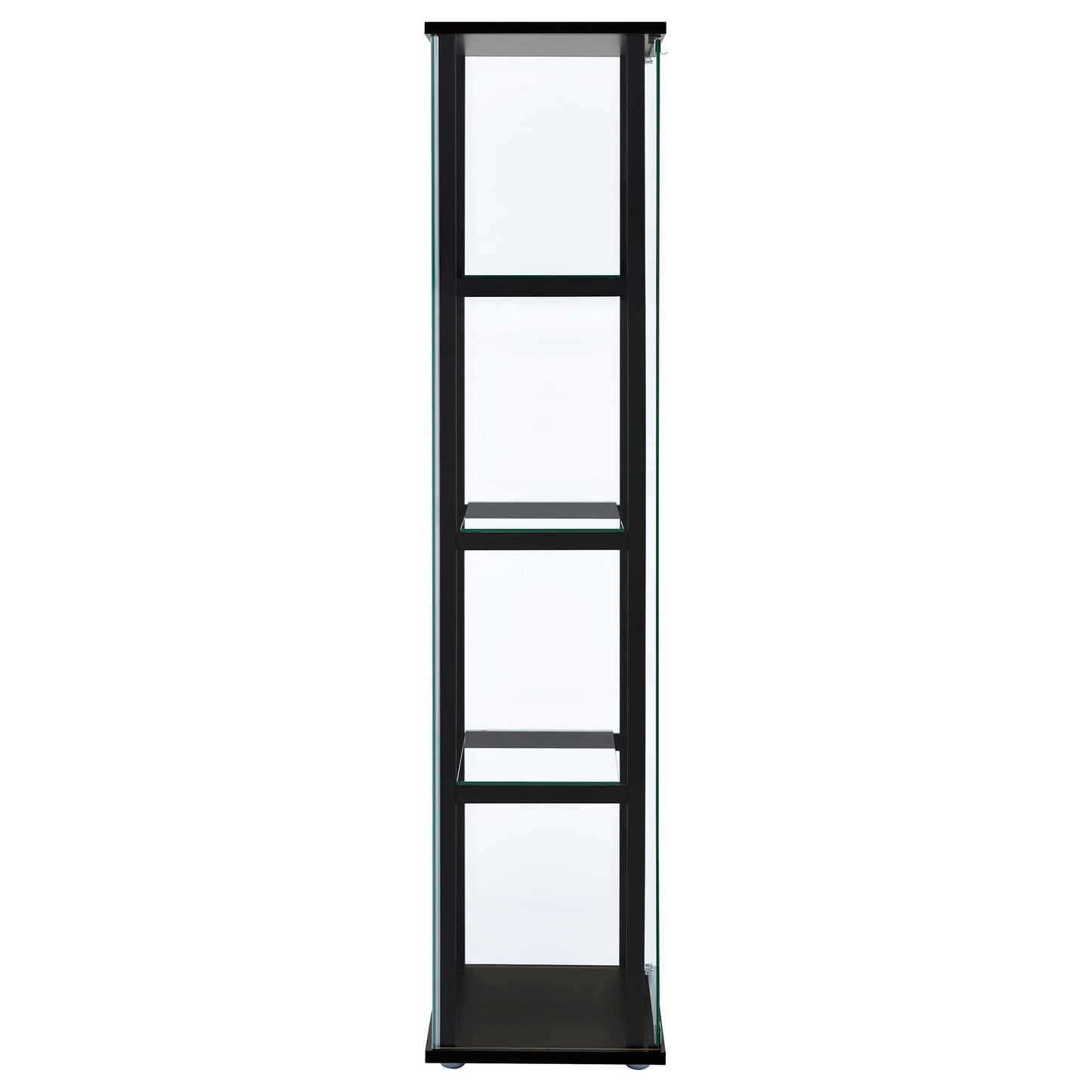 Coaster Furniture Cyclamen 950171 4-shelf Clear Glass Curio Display Cabinet - Black IMAGE 6
