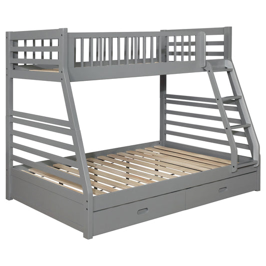 Coaster Furniture Ashton 460182 2-Drawer Wood Twin Over Full Bunk Bed - Grey IMAGE 1