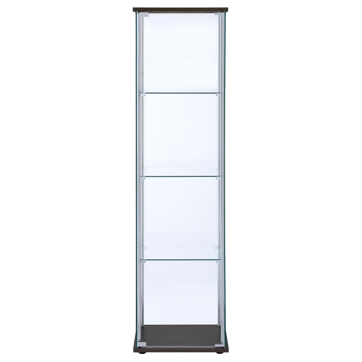 Coaster Furniture Bellatrix 950172 4-shelf Clear Glass Curio Cabinet - Cappuccino IMAGE 2