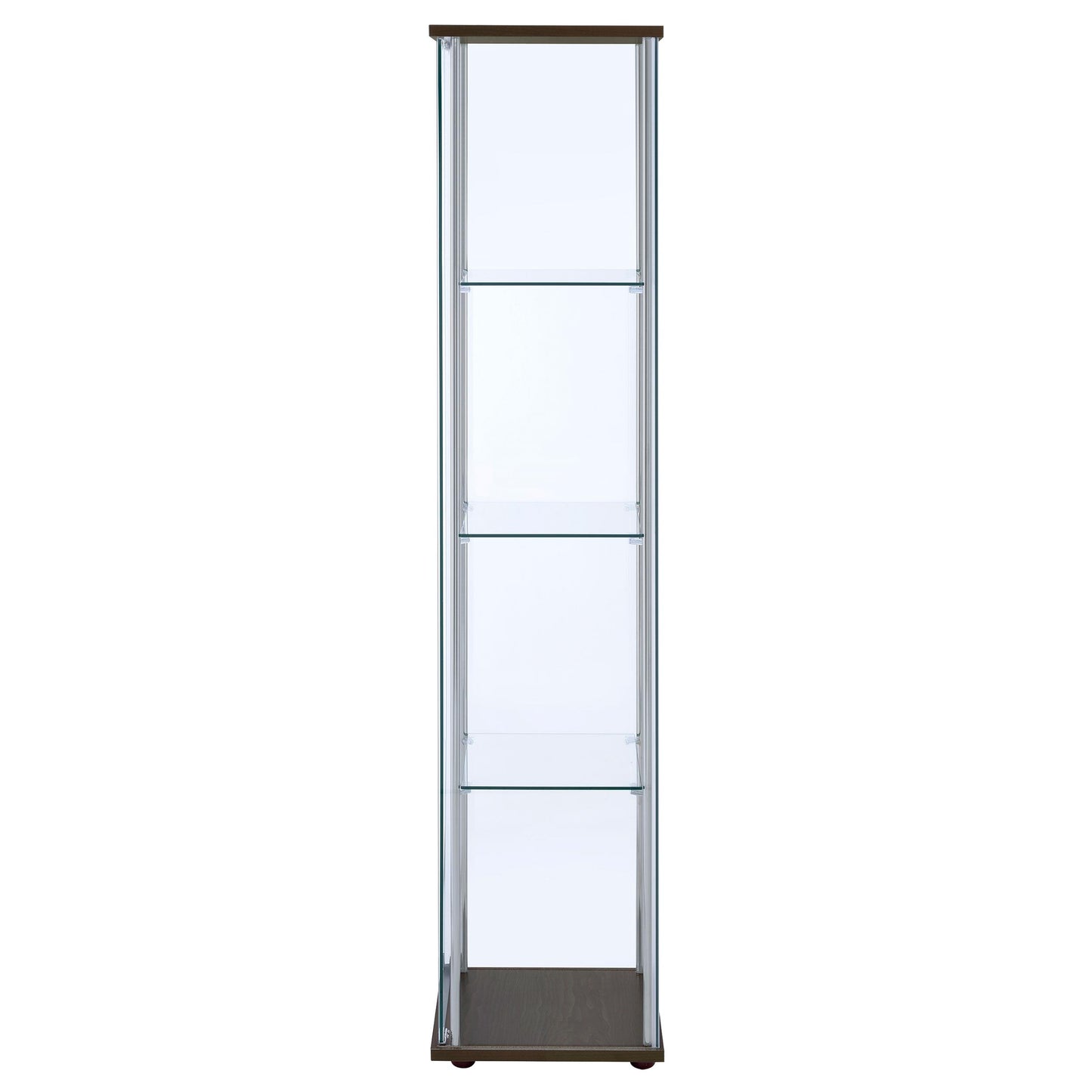 Coaster Furniture Bellatrix 950172 4-shelf Clear Glass Curio Cabinet - Cappuccino IMAGE 4