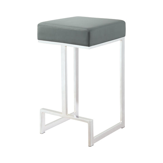Coaster Furniture Gervase 105252 Square Counter Height Stool - Grey and Chrome IMAGE 1