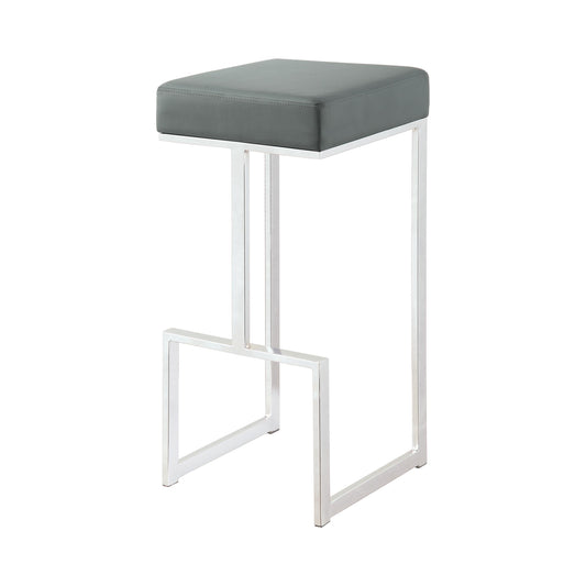 Coaster Furniture Gervase 105262 Square Bar Stool - Grey and Chrome IMAGE 1