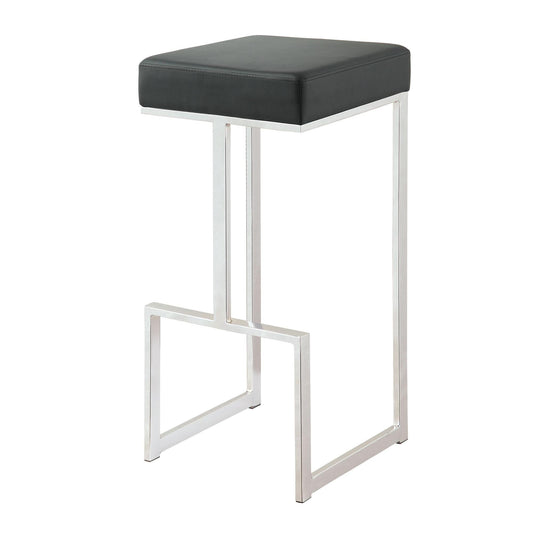 Coaster Furniture Gervase 105263 Square Bar Stool - Black and Chrome IMAGE 1
