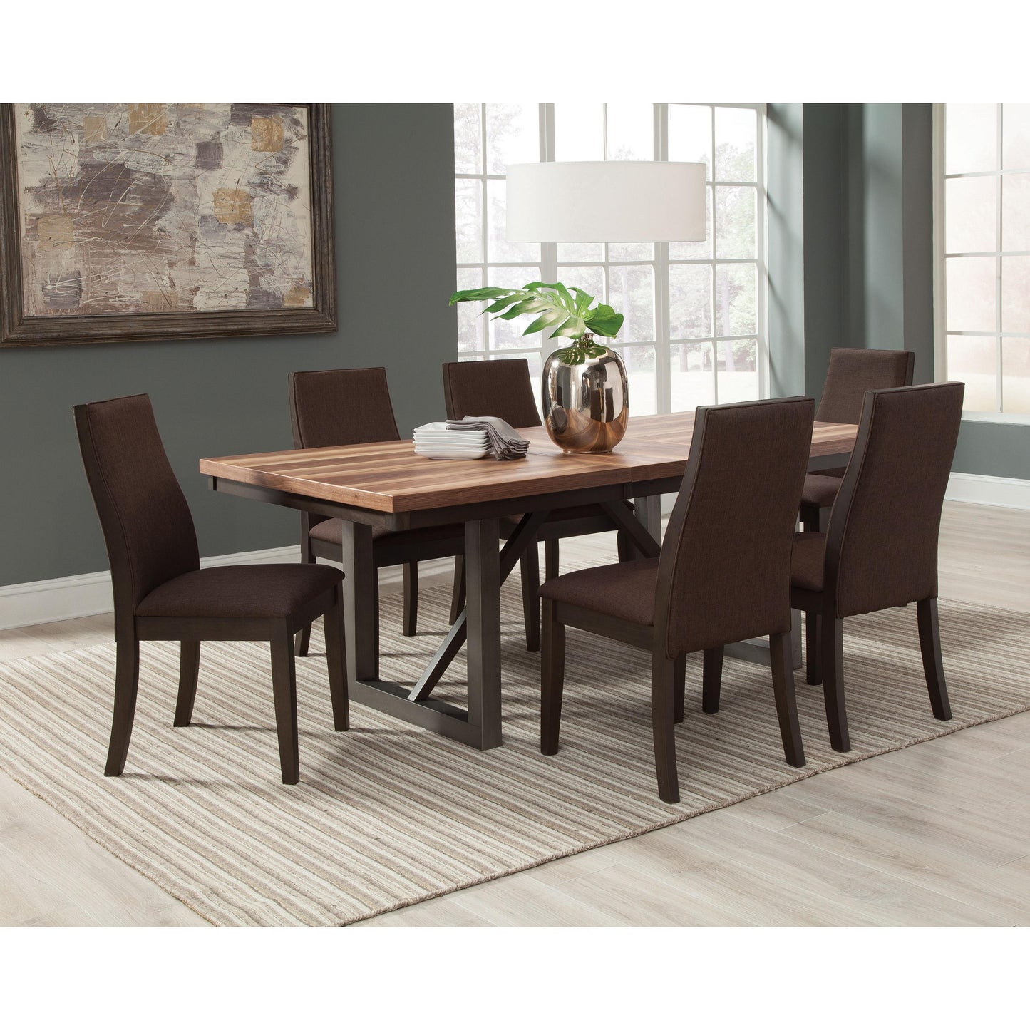 Coaster Furniture Spring Creek 106581 77-inch Extension Dining Table - Natural Walnut IMAGE 4