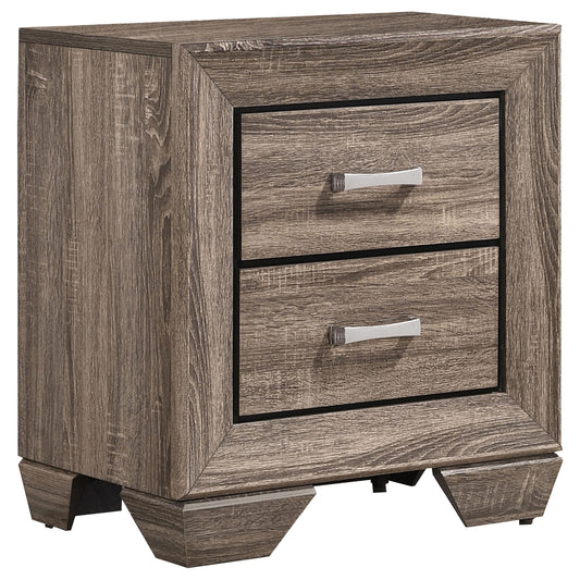 Coaster Furniture Kauffman 204192 2-Drawer Nightstand - Washed Taupe IMAGE 1