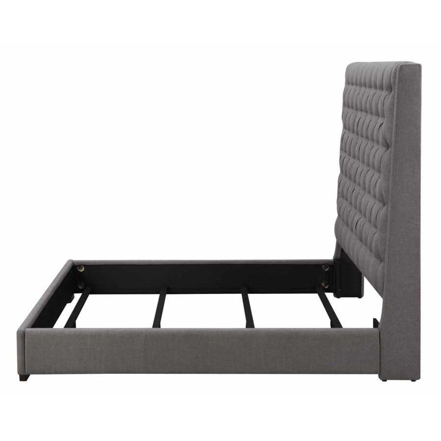 Coaster Furniture Camille 300621KE Upholstered Eastern King Panel Bed - Grey IMAGE 3