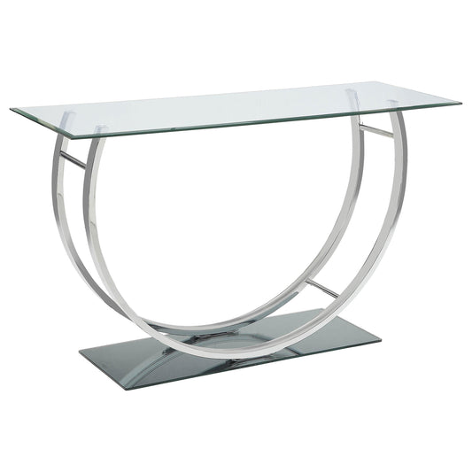 Coaster Furniture Danville 704989 U-shaped Glass Top Entryway Console Table - Chrome IMAGE 1