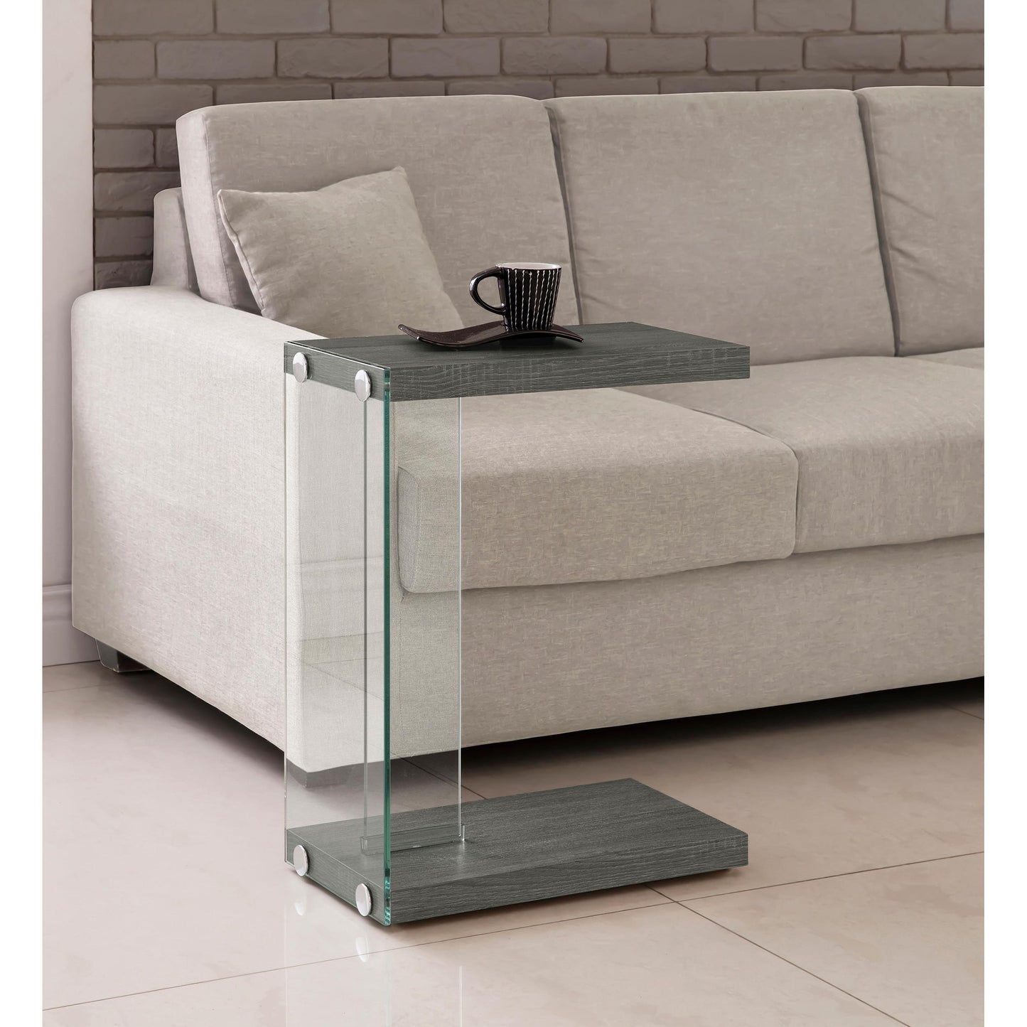 Coaster Furniture Colby 902916 Engineered Wood C-Shaped Side Table - Weathered Grey IMAGE 7