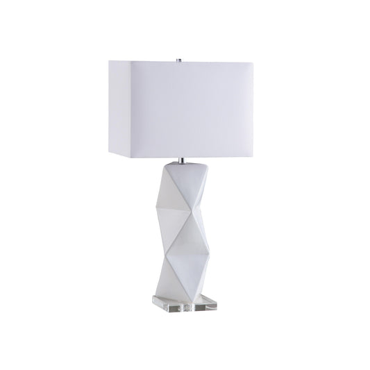 Coaster Furniture Camie 902937 32-inch Rectangular Shade Geometric Table Lamp - White IMAGE 1