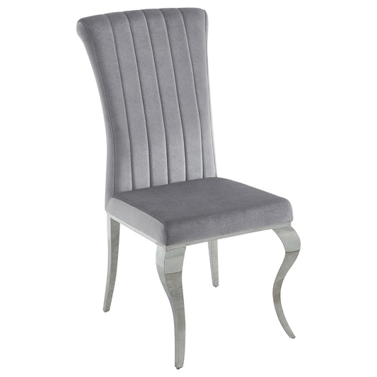 Coaster Furniture Betty 105073 Velvet Upholstered Dining Side Chair - Grey (Set of 4) IMAGE 1