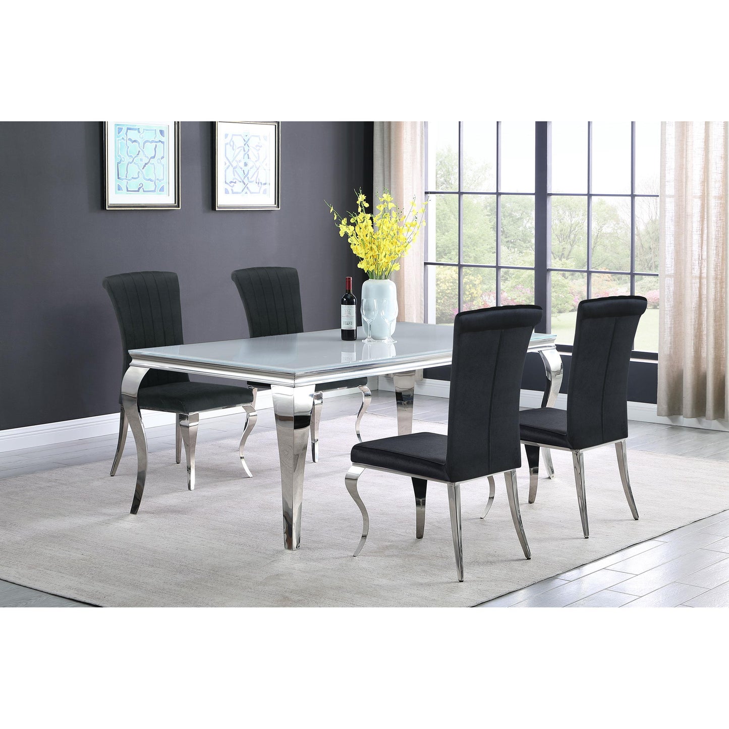 Coaster Furniture Betty 105072 Velvet Upholstered Dining Side Chair - Black (Set of 4) IMAGE 12