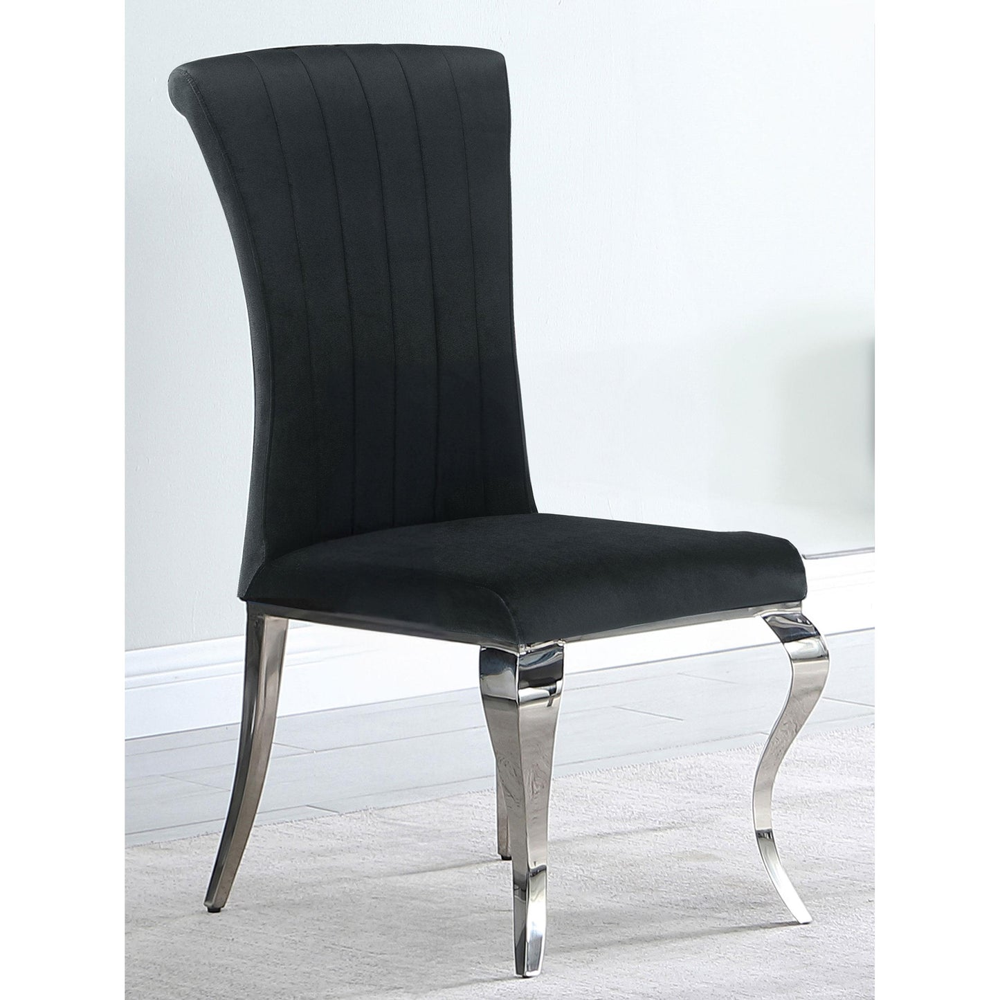 Coaster Furniture Betty 105072 Velvet Upholstered Dining Side Chair - Black (Set of 4) IMAGE 8