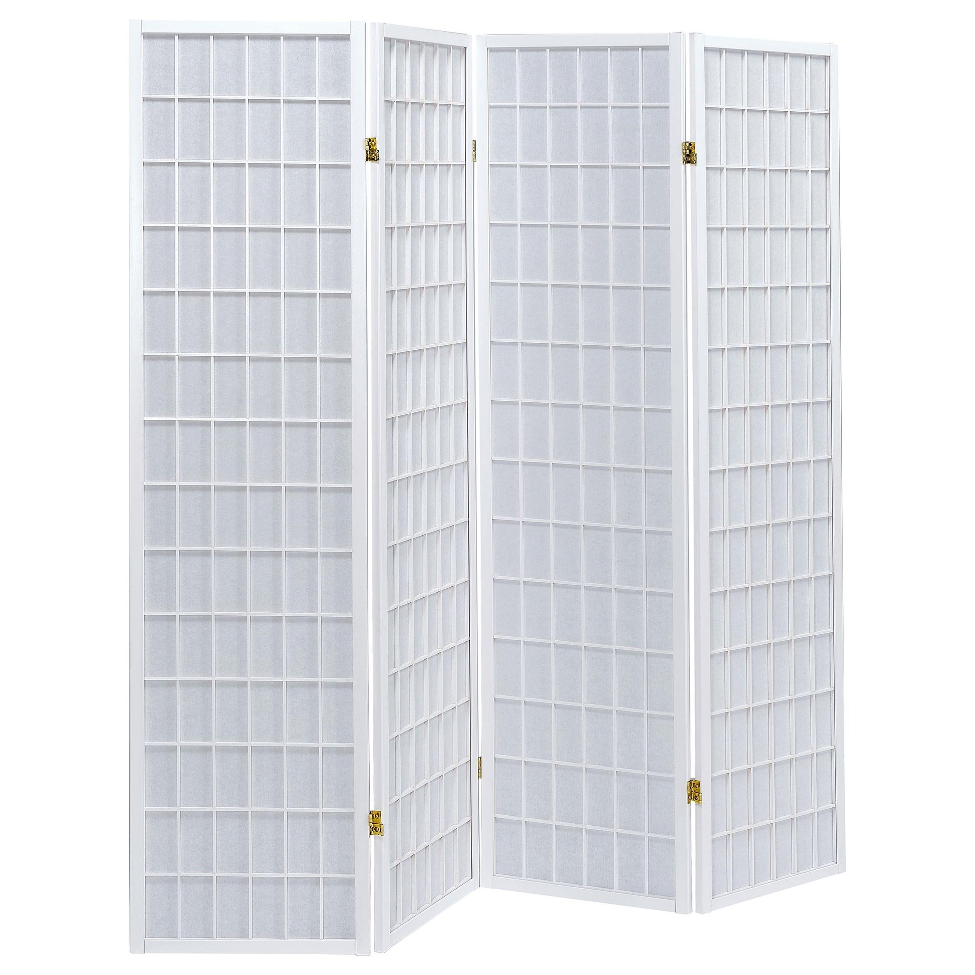 Coaster Furniture Roberto 902626 4-Panel Room Divider Folding Shoji Screen - White IMAGE 1