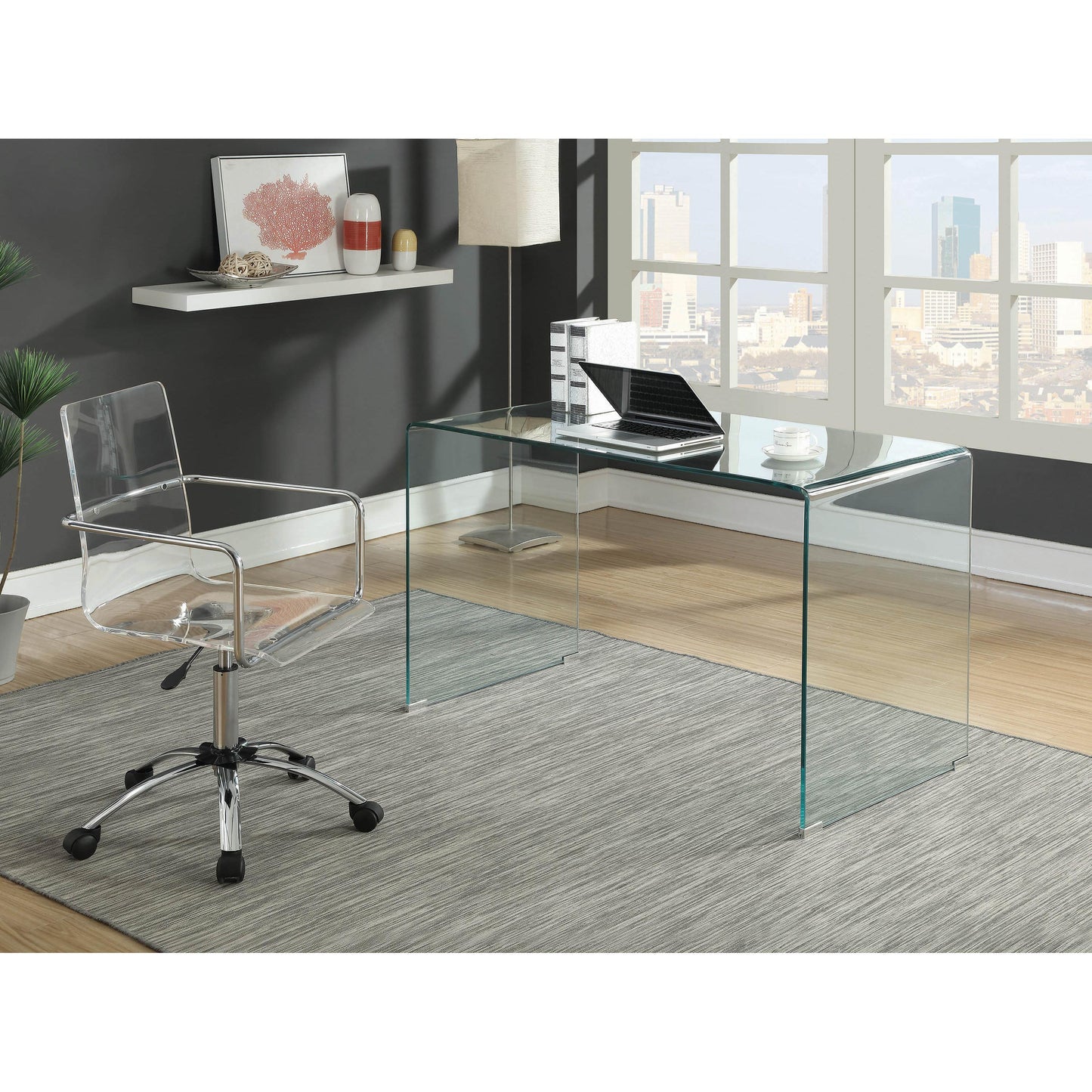 Coaster Furniture Amaturo 801436 Acrylic Adjustable Home Office Desk Chair - Clear IMAGE 10