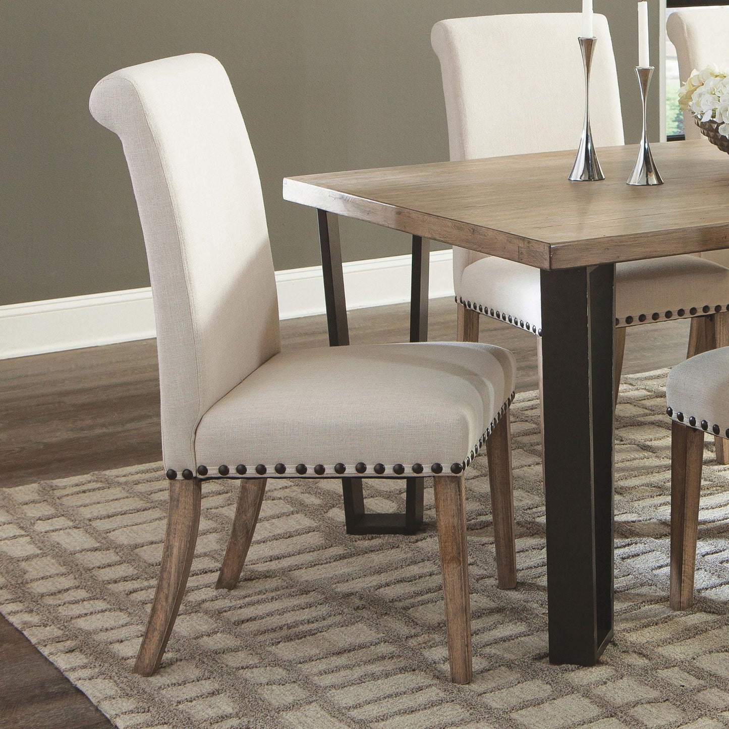 Coaster Furniture Salem 190152 Fabric Upholstered Dining Side Chair - Beige (Set of 2) IMAGE 8