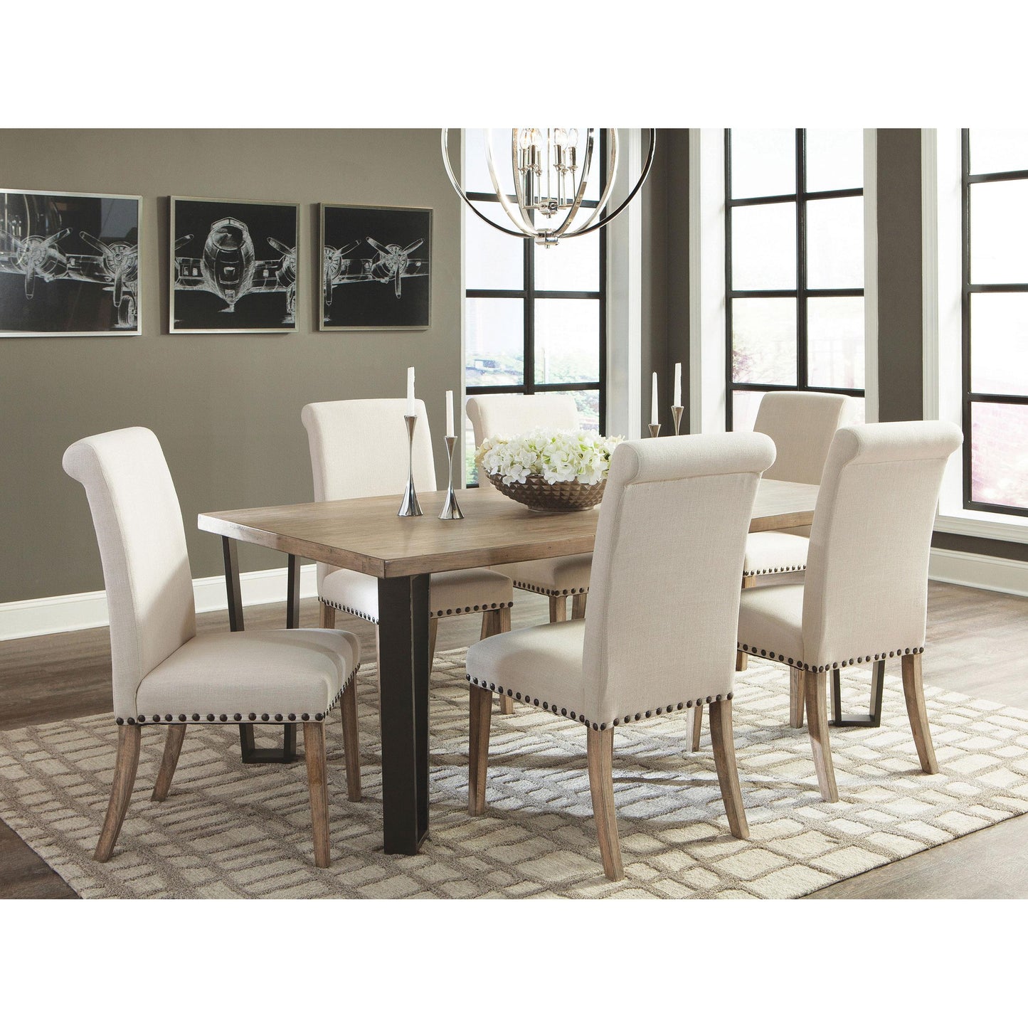 Coaster Furniture Salem 190152 Fabric Upholstered Dining Side Chair - Beige (Set of 2) IMAGE 9