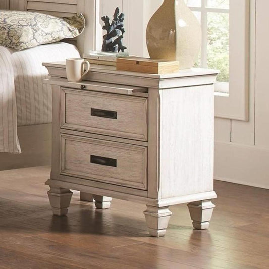 Coaster Furniture Franco 205332 2-Drawer Nightstand - Distressed White IMAGE 1