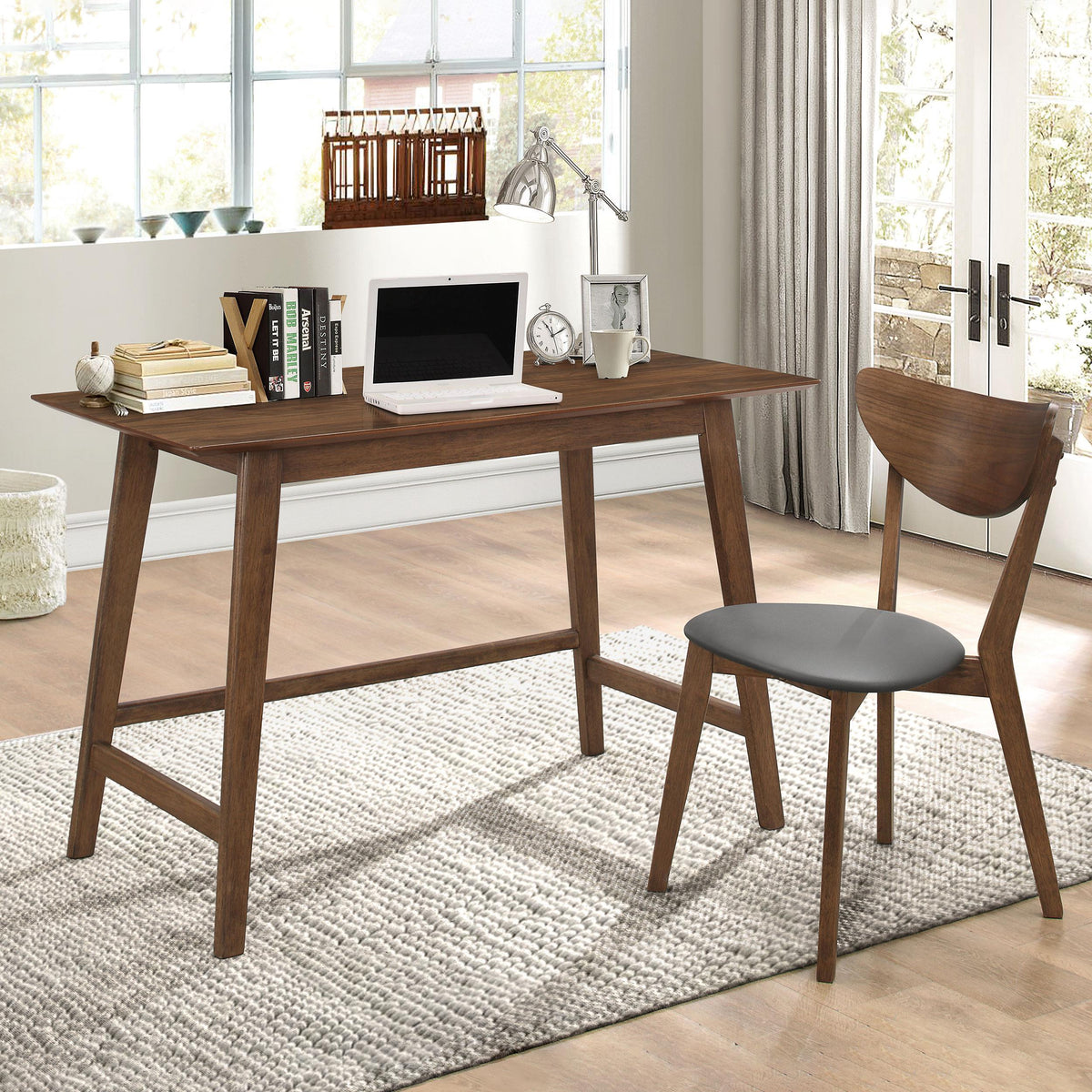 Coaster Furniture Karri 801095 2-piece Home Office Computer Desk and Chair Set - Walnut IMAGE 4