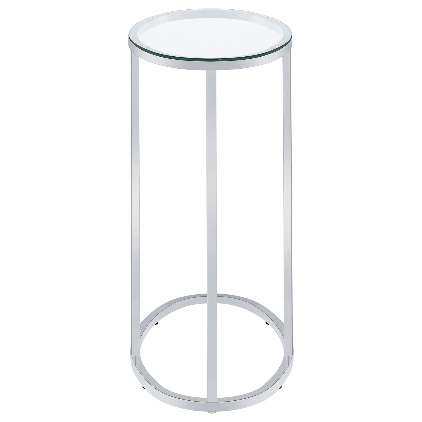 Coaster Furniture Kyle 902927 Oval Glass Top C-Shaped Sofa Side Table - Chrome IMAGE 5