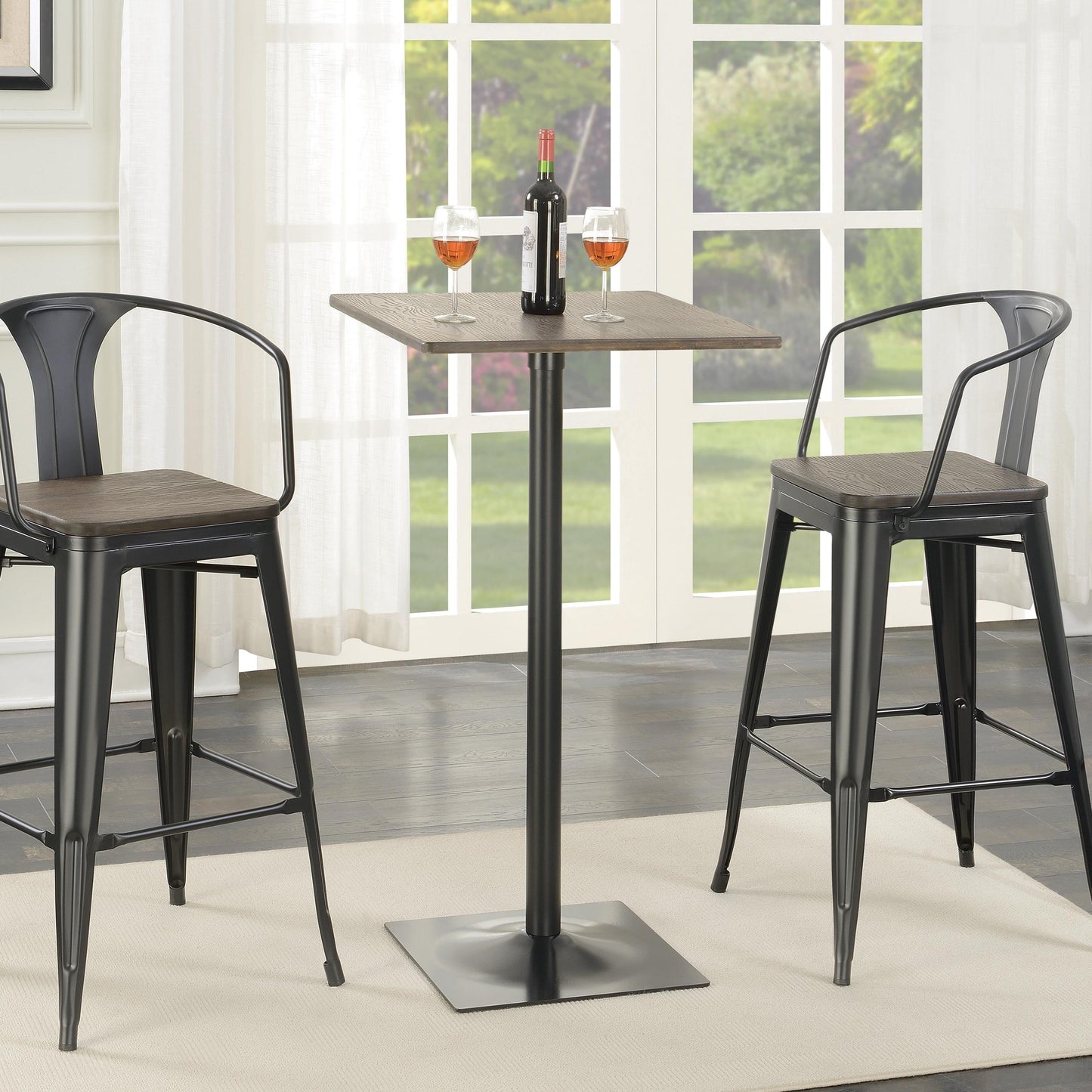 Coaster Furniture Cavalier 100730 Square 24-inch Pub Height Bistro Bar Table - Dark Elm IMAGE 2