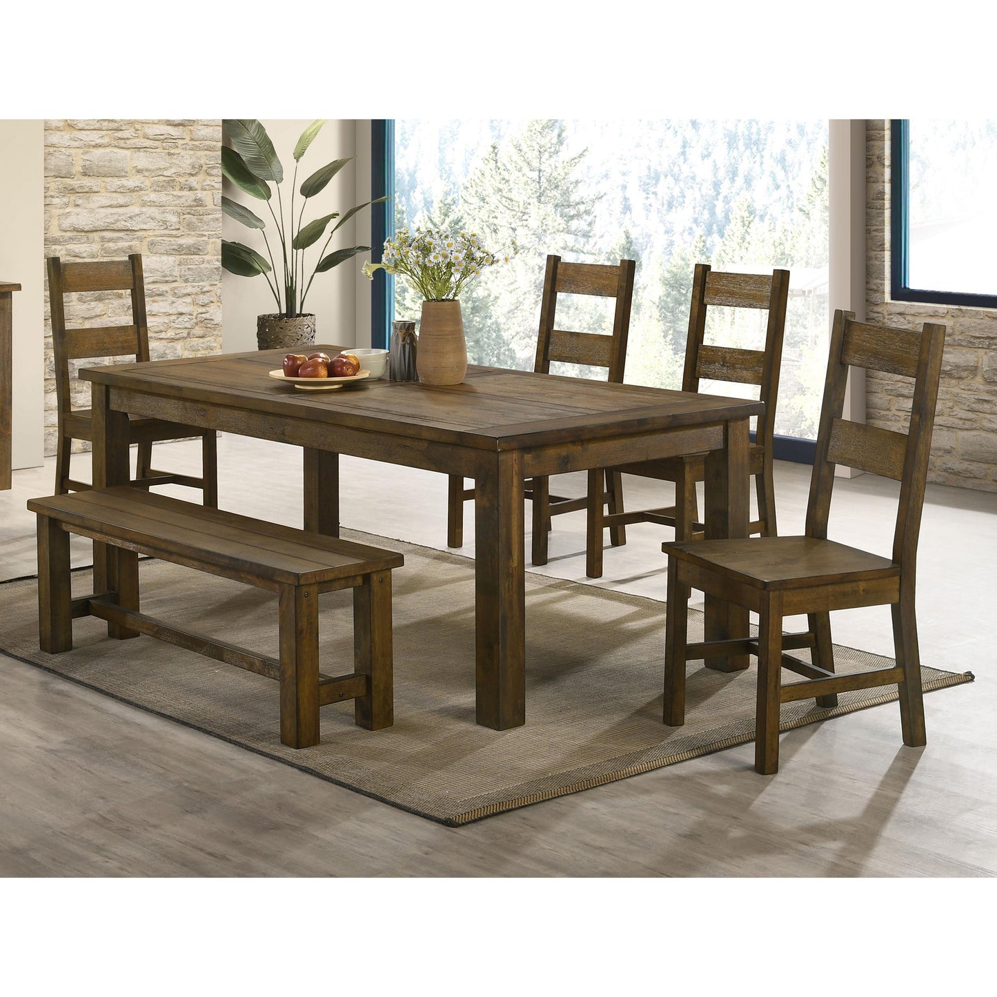 Coaster Furniture Coleman 107042 Dining Side Chair - Rustic Golden Brown (Set of 2) IMAGE 4
