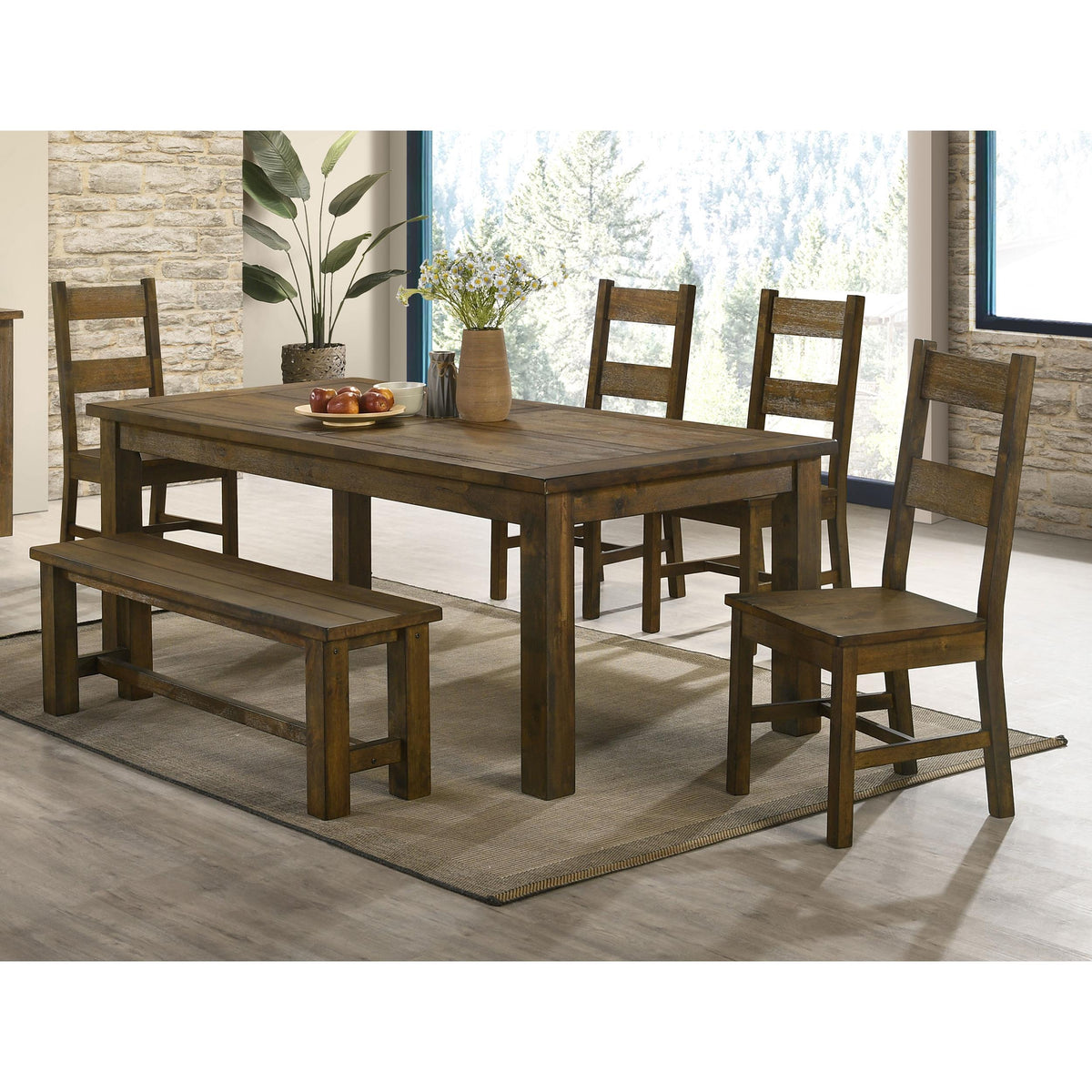 Coaster Furniture Coleman 107042 Dining Side Chair - Rustic Golden Brown (Set of 2) IMAGE 5