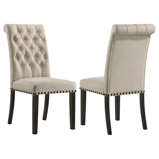Coaster Furniture Alana 107286 Fabric Upholstered Dining Side Chair - Beige (Set of 2) IMAGE 1