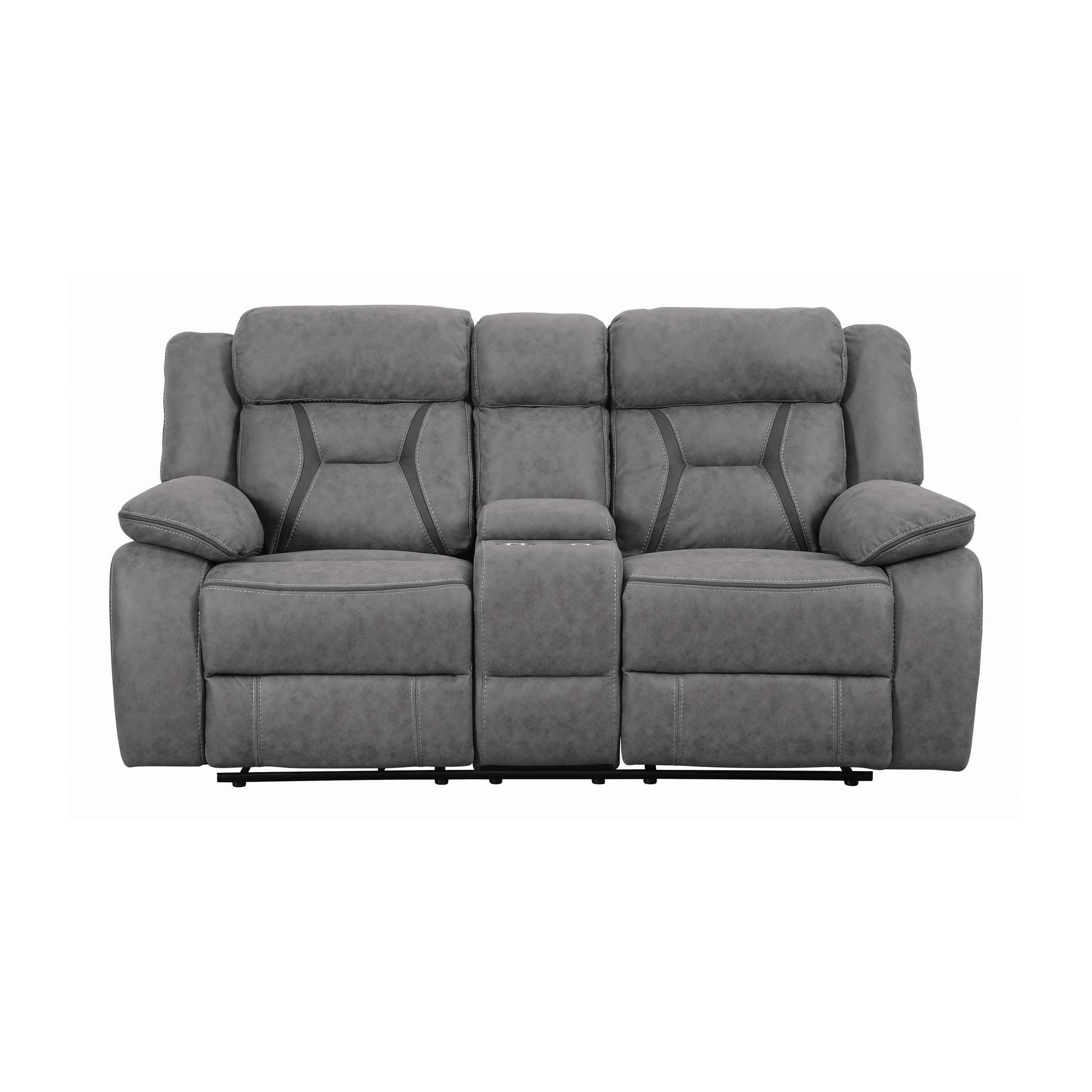 Coaster Furniture Higgins 602262 Upholstered Motion Reclining Loveseat - Grey IMAGE 2