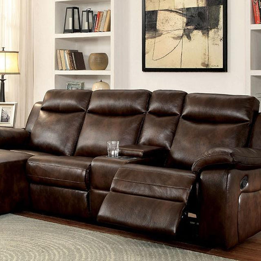 Furniture of America Hardy CM6781BR-SECTIONAL Sectional w/ Console IMAGE 1