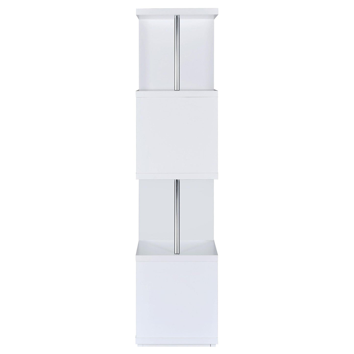 Coaster Furniture Baxter 801418 67-inch 4-shelf Bookshelf - White and Chrome IMAGE 2