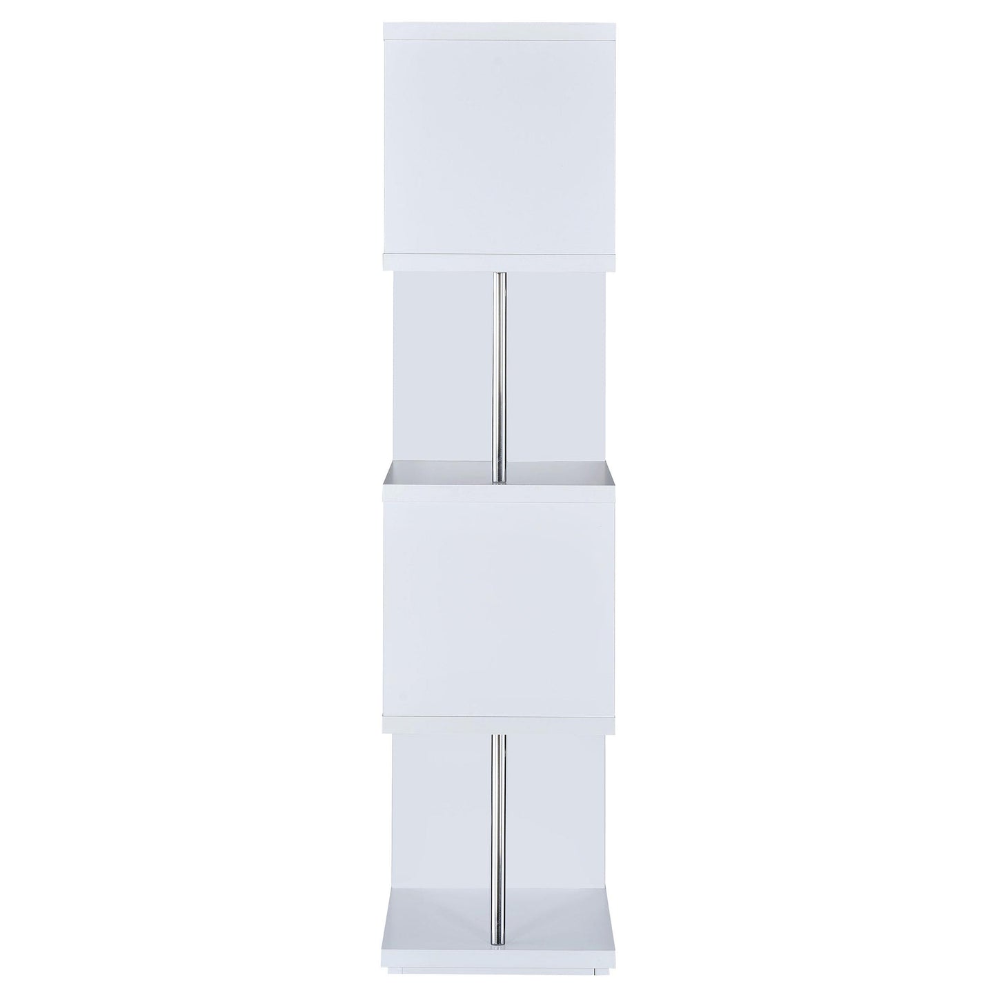 Coaster Furniture Baxter 801418 67-inch 4-shelf Bookshelf - White and Chrome IMAGE 6