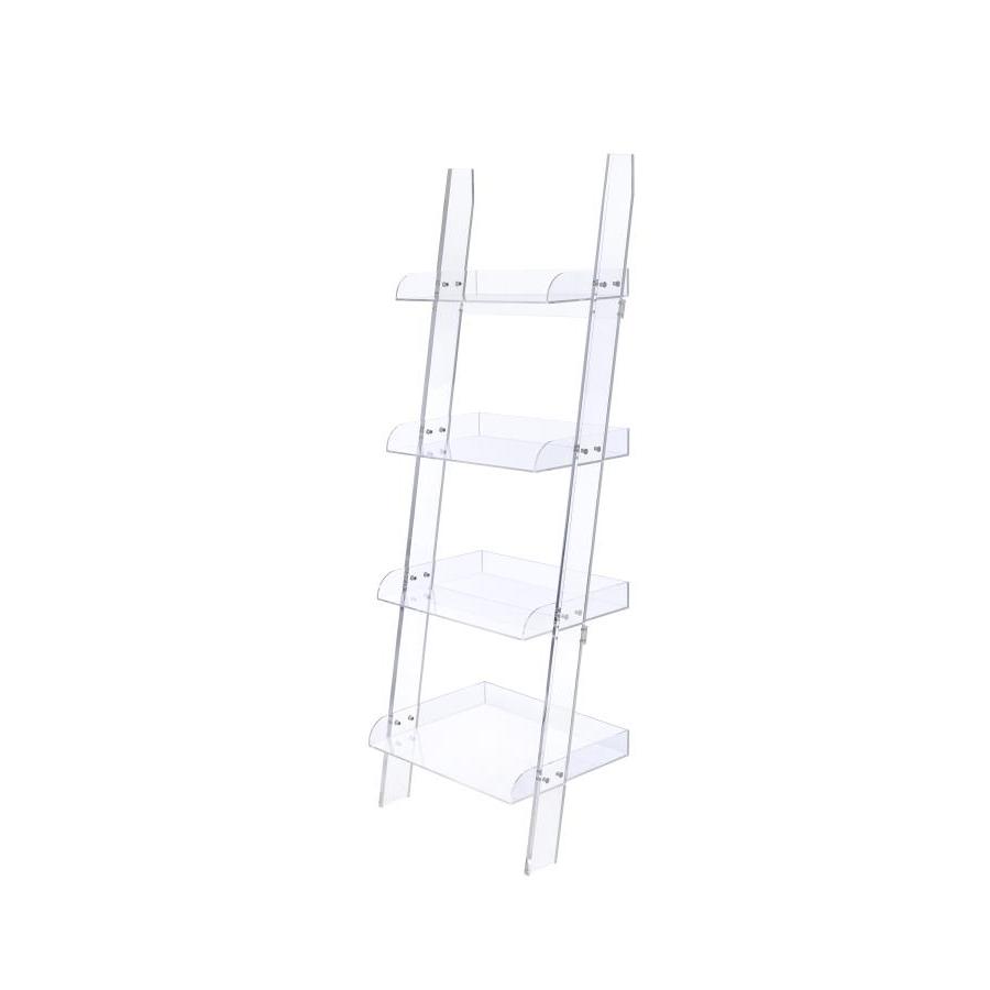 Coaster Furniture Amaturo 801553 72-inch 4-shelf Acrylic Ladder Bookshelf - Clear IMAGE 3