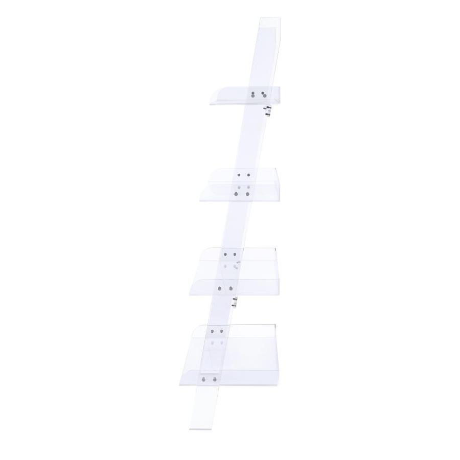 Coaster Furniture Amaturo 801553 72-inch 4-shelf Acrylic Ladder Bookshelf - Clear IMAGE 4