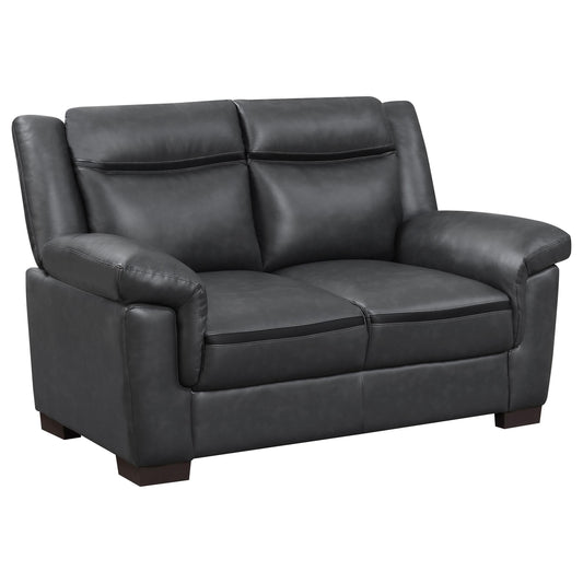 Coaster Furniture Arabella 506592 Upholstered Padded Arm Loveseat - Grey IMAGE 1