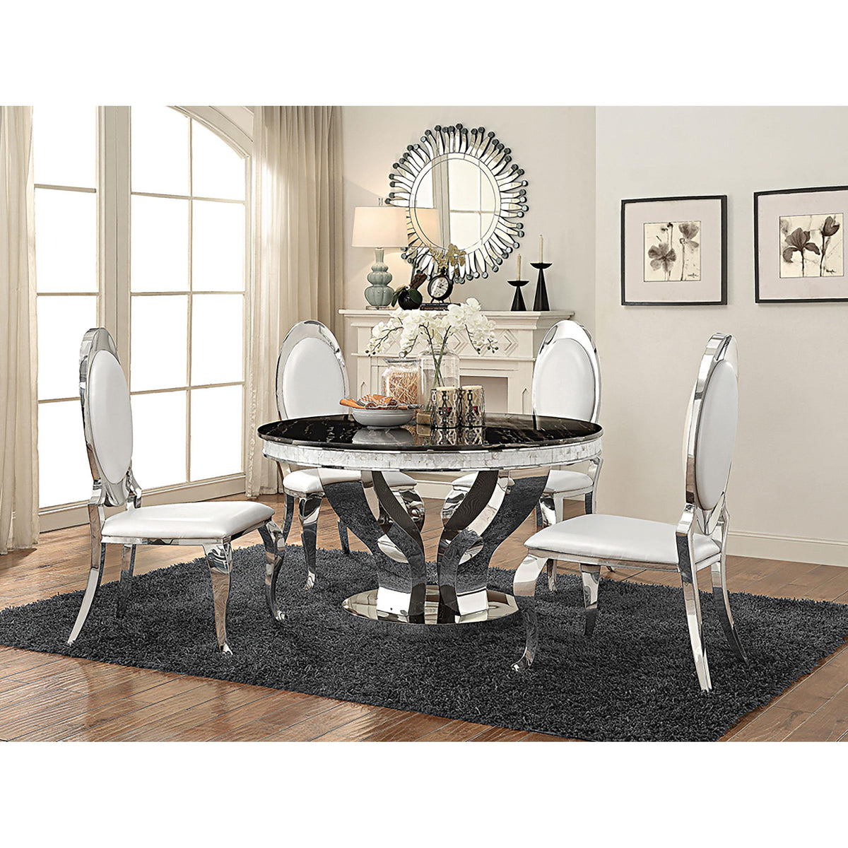 Coaster Furniture Anchorage 107872N Upholstered Dining Chair - Cream White (Set of 2) IMAGE 10
