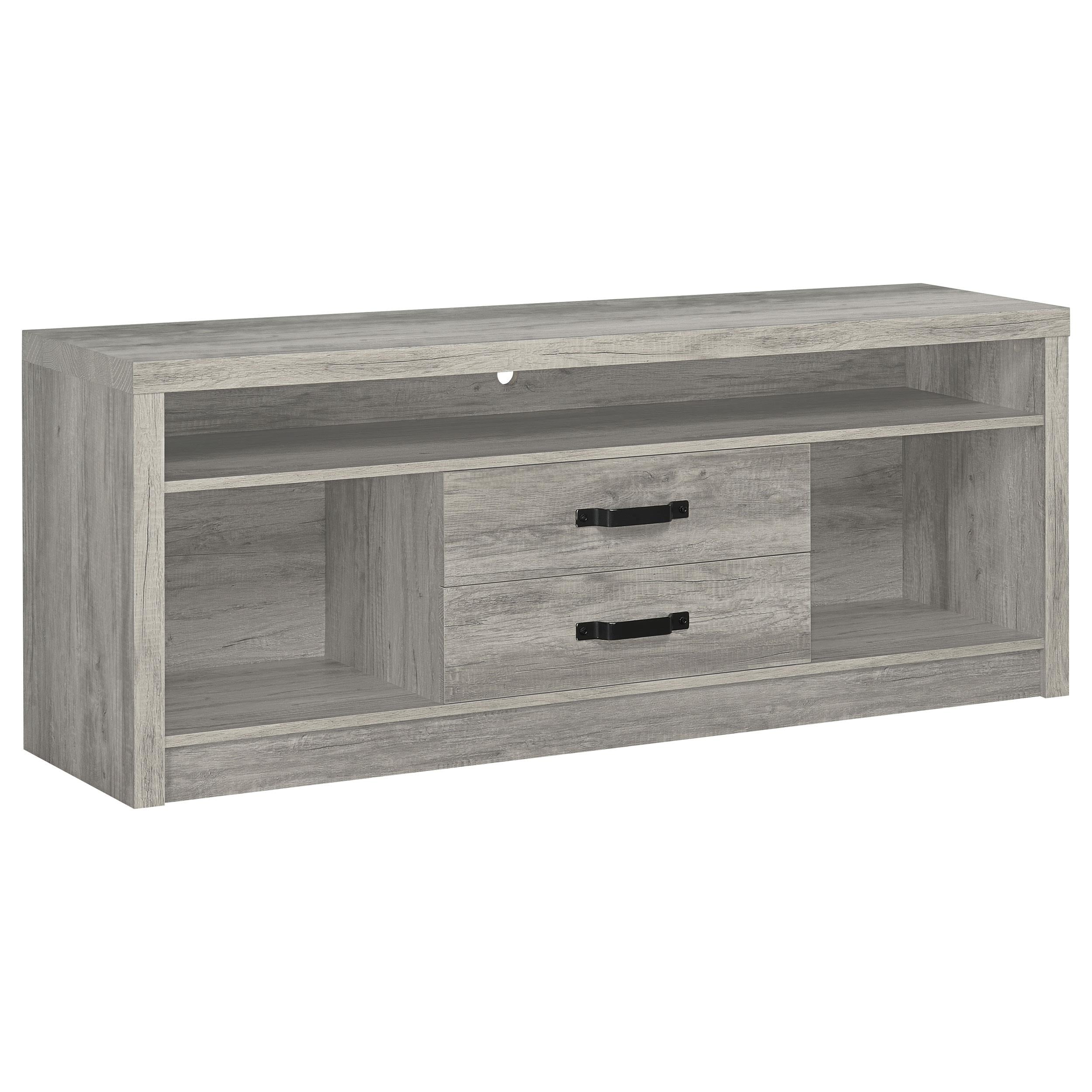 Coaster Furniture Burke 701024 2-Drawer Engineered Wood 59" TV Stand - Grey Driftwood IMAGE 1