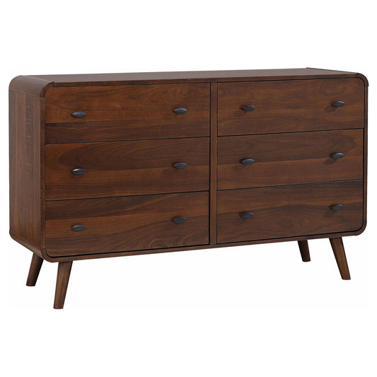 Coaster Furniture Robyn 205133 6-Drawer Bedroom Dresser - Dark Walnut IMAGE 1