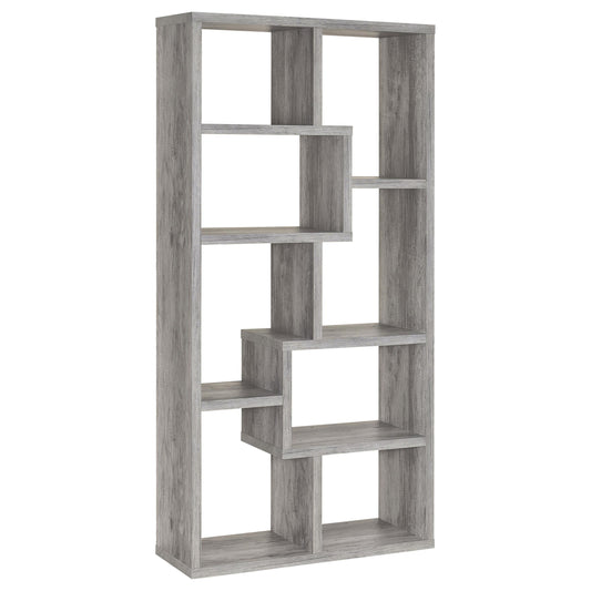 Coaster Furniture Theo 801137 71-inch 7-shelf Bookshelf - Grey Driftwood IMAGE 1