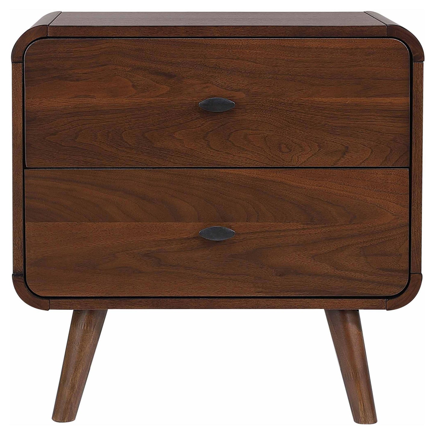 Coaster Furniture Robyn 205132 2-Drawer Nightstand Bedside Table - Dark Walnut IMAGE 2