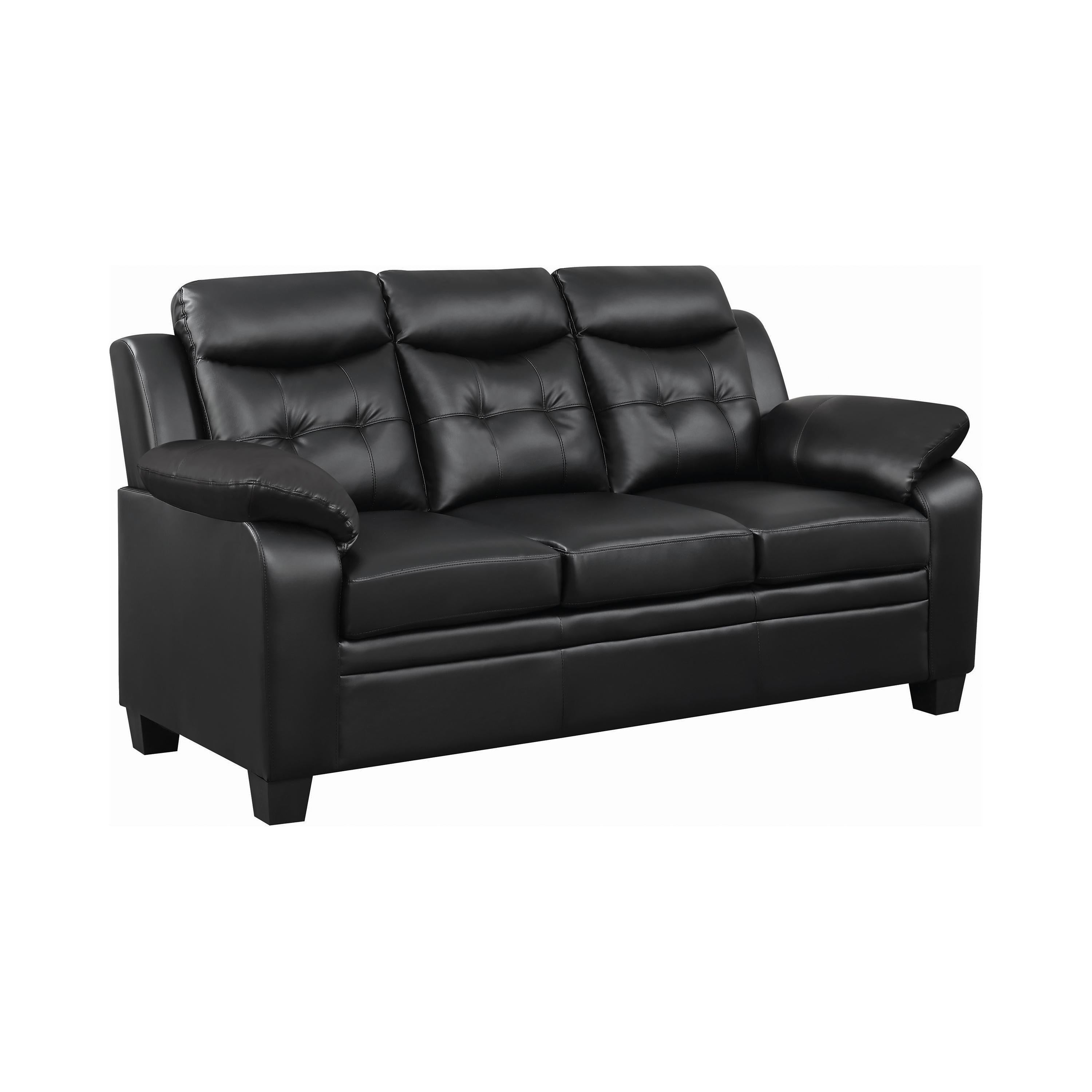 Coaster Furniture Finley 506551 Upholstered Padded Arm Tufted Sofa - Black IMAGE 1