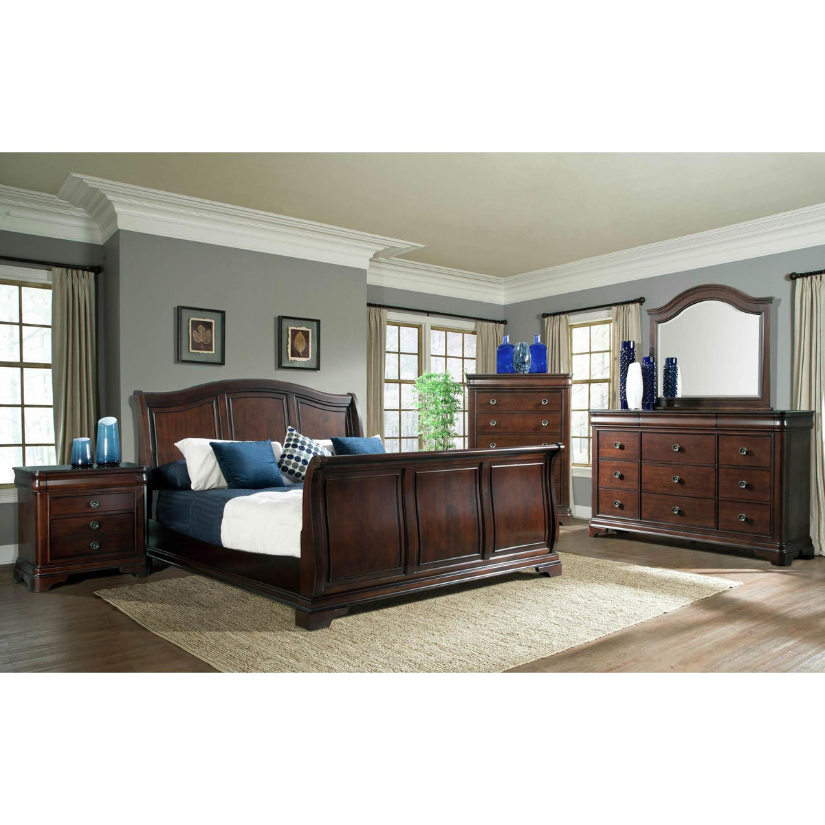 Elements International Cameron 9-Drawer Dresser with Mirror CM750DRMR IMAGE 2
