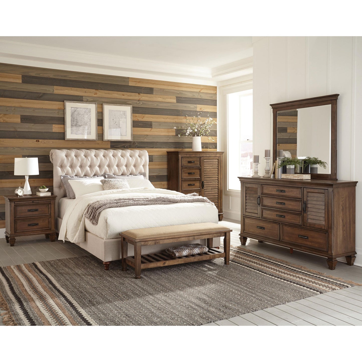 Coaster Furniture Devon 300525F 57-inch Upholstered Full Panel Bed - Beige IMAGE 4