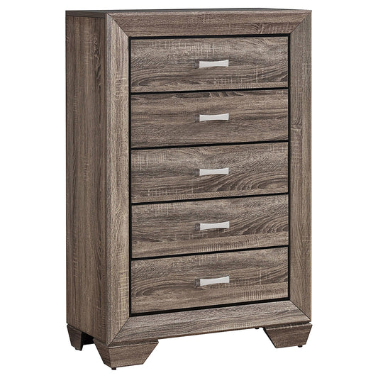 Coaster Furniture Kauffman 204195 5-Drawer Bedroom Chest - Washed Taupe IMAGE 1