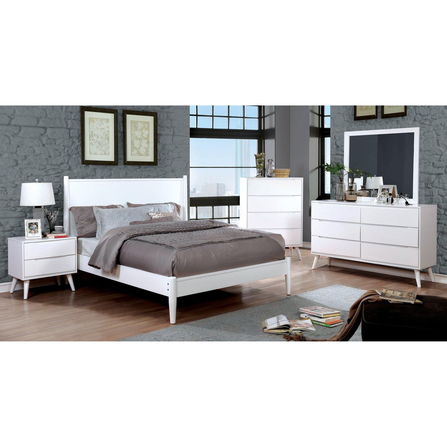 Furniture of America Lennart 2-Drawer Nightstand CM7386WH-N IMAGE 4