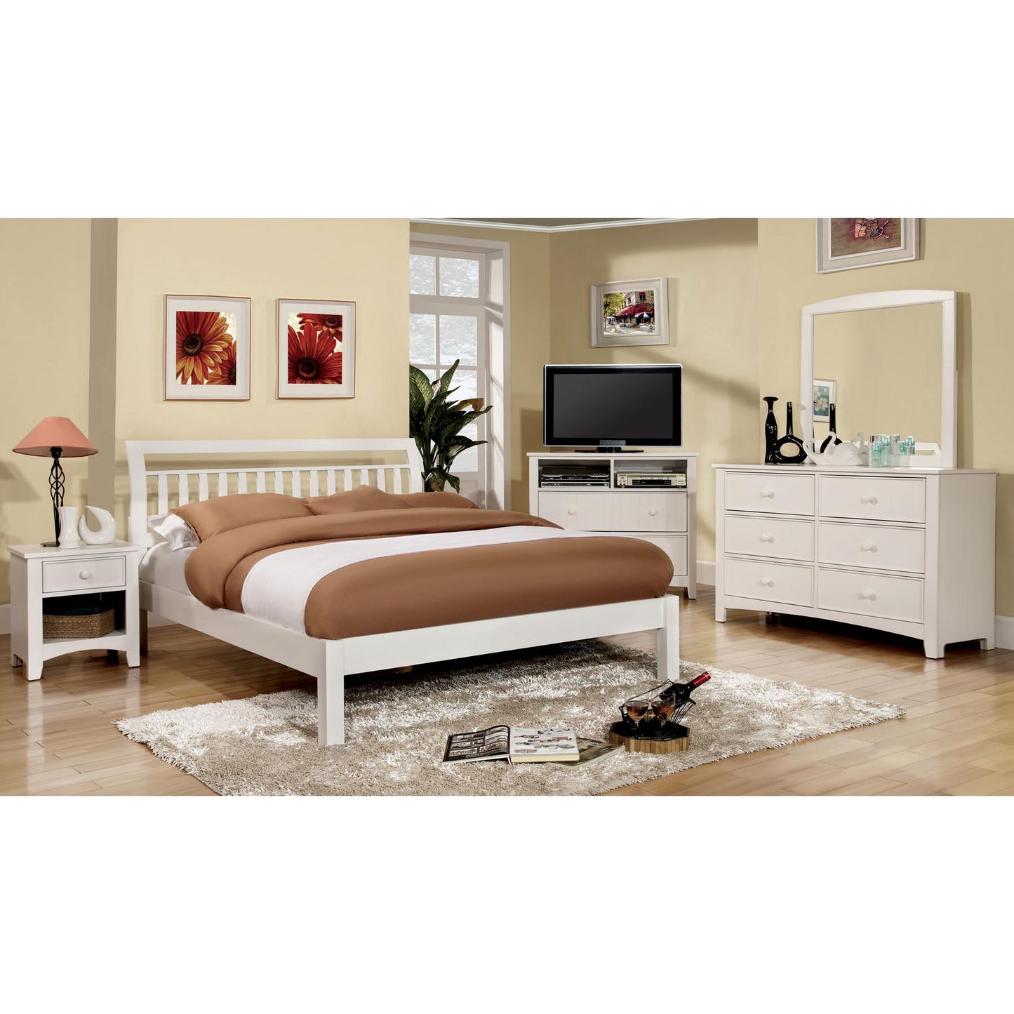 Furniture of America Corry Queen Bed CM7923WH-Q-BED IMAGE 2